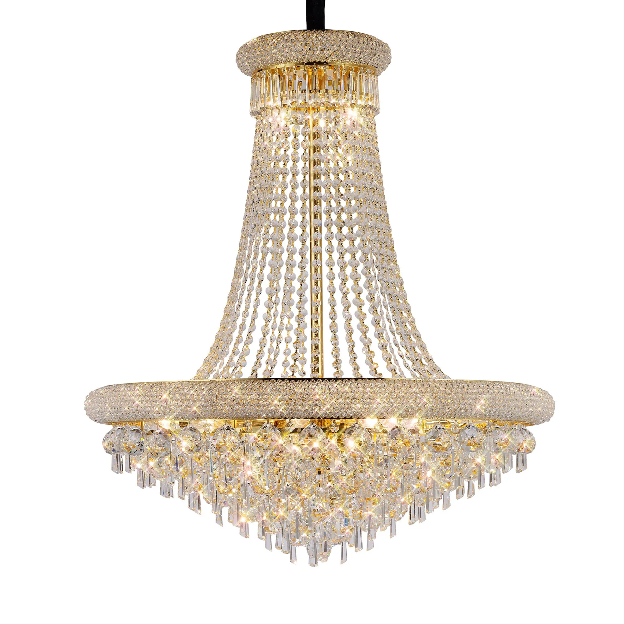 Alexandra Crystal Chandelier 18 Light (27kg) Gold IL32112  Diyas Alexandra Gold